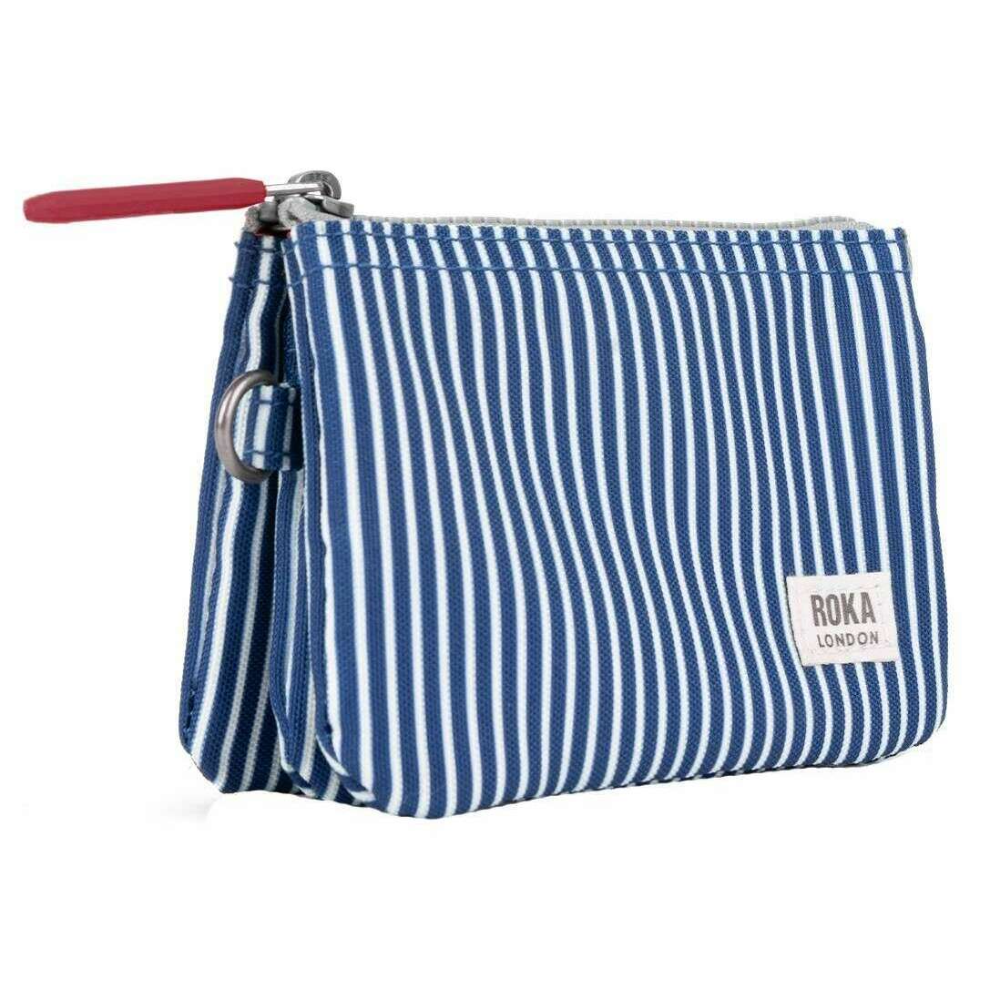 Roka Carnaby Small Hickory with Red Recycled Canvas Wallet - Red/Blue/White - Image 3