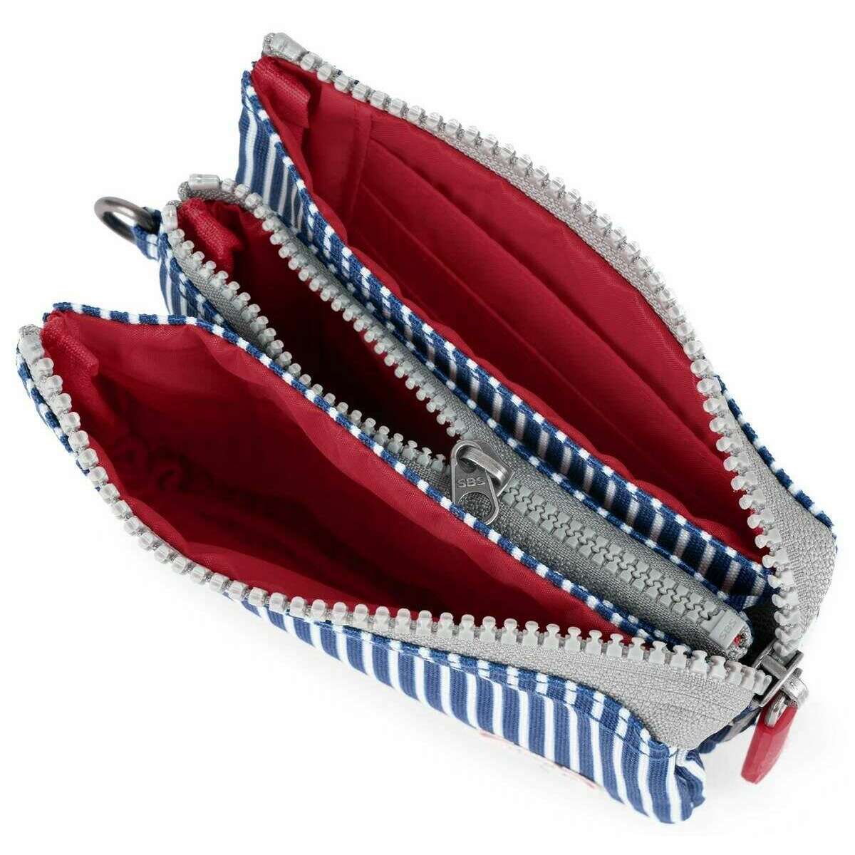 Roka Carnaby Small Hickory with Red Recycled Canvas Wallet - Red/Blue/White - Image 5