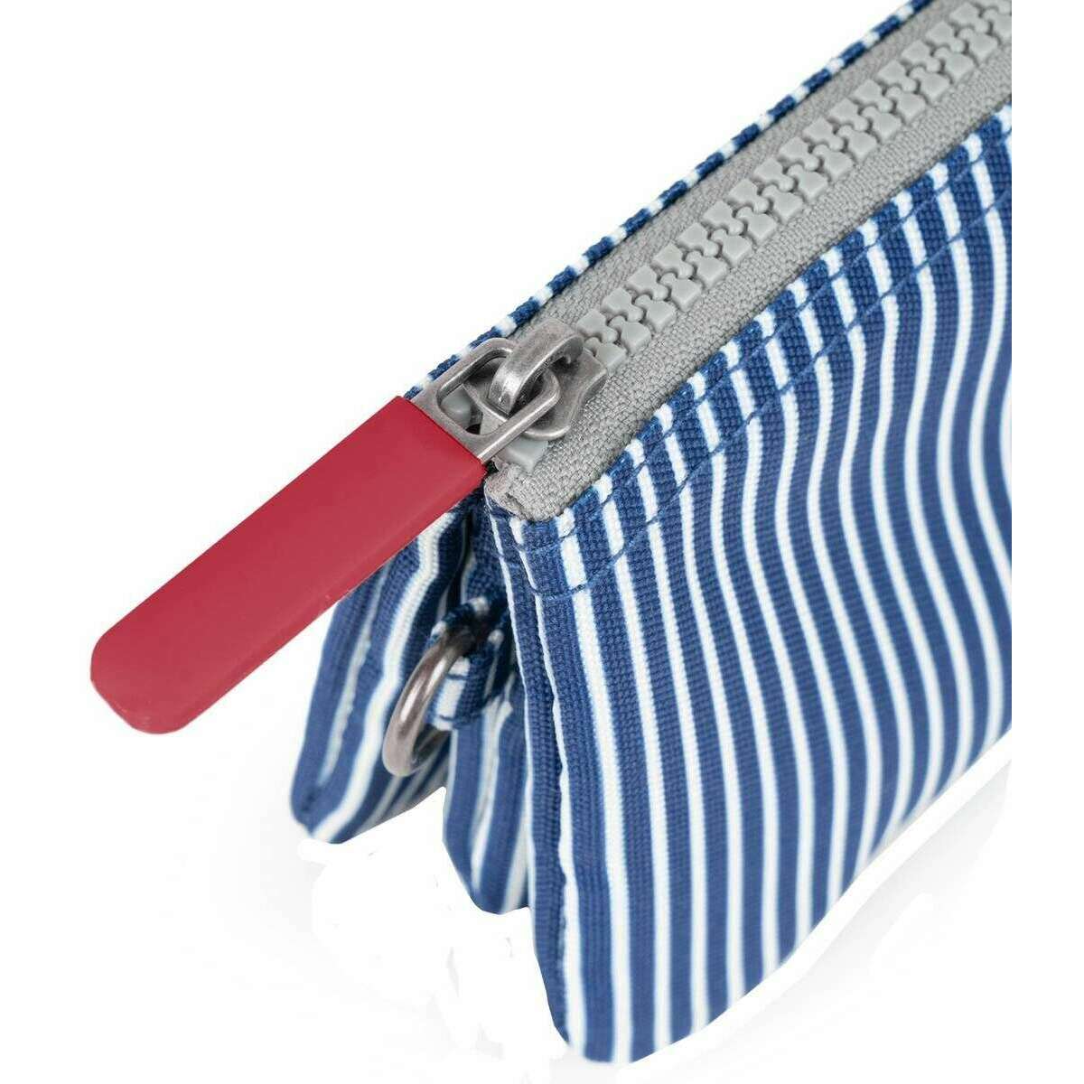 Roka Carnaby Small Hickory with Red Recycled Canvas Wallet - Red/Blue/White - Image 7