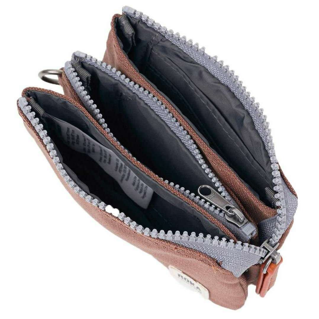 Roka Carnaby Small Recycled Canvas Wallet - Coco Brown - Image 4