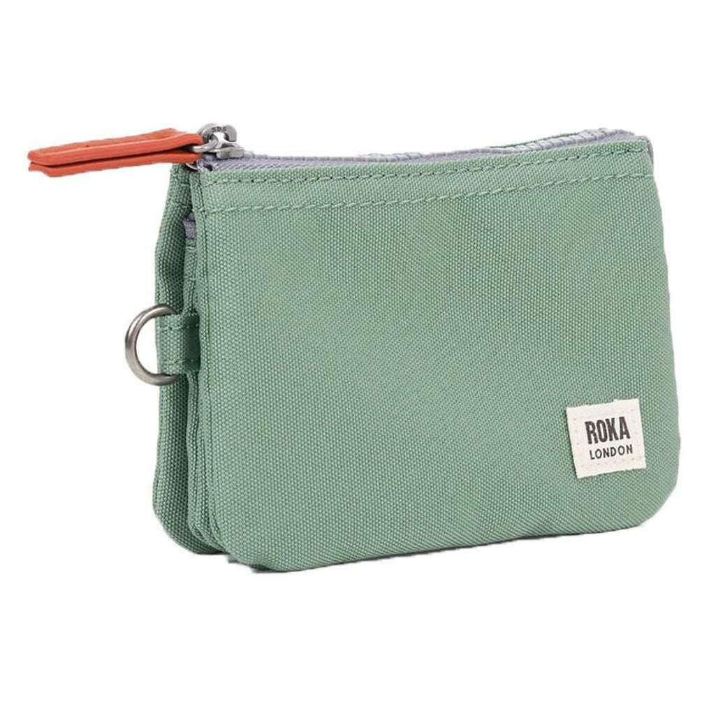 Roka Carnaby Small Recycled Canvas Wallet - Frost Green - Image 3