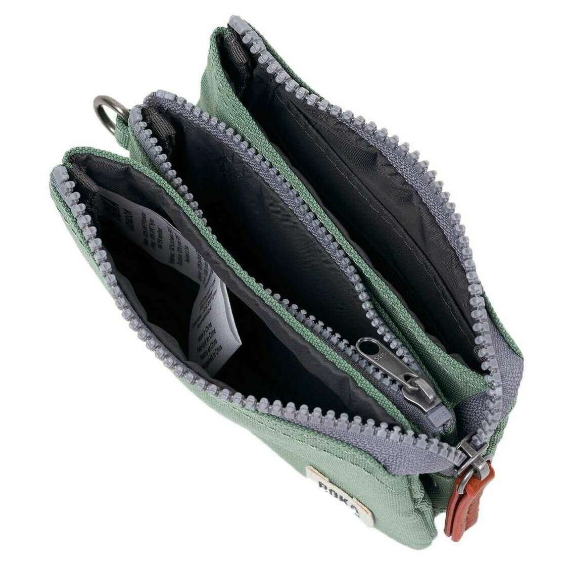Roka Carnaby Small Recycled Canvas Wallet - Frost Green - Image 4