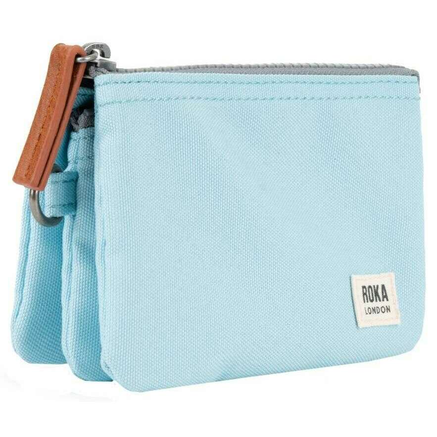 Roka Carnaby Small Recycled Canvas Wallet - Ice Blue - Image 3
