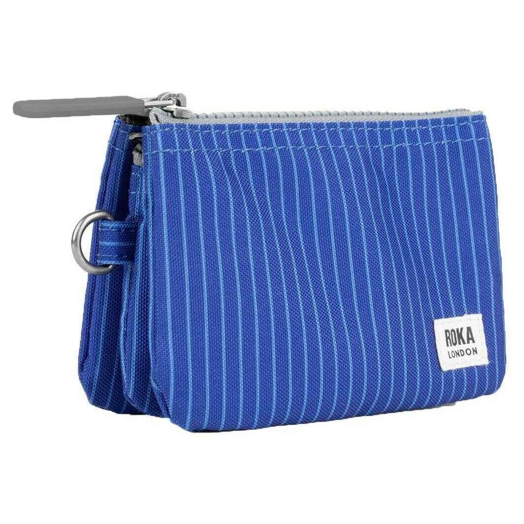 Roka Carnaby Small Recycled Canvas Wallet - Light Wash Denim Blue - Image 3