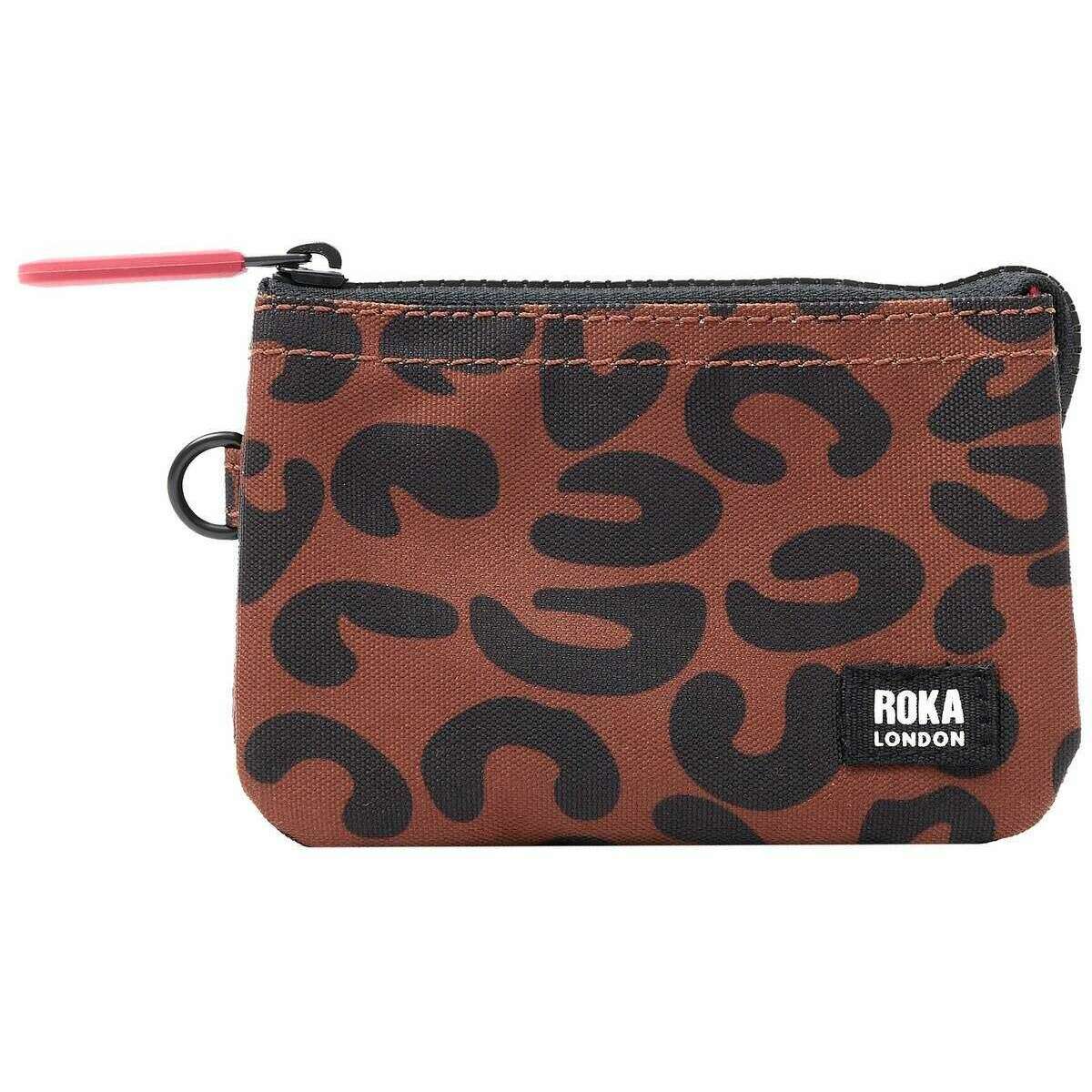 Roka Carnaby Small Recycled Canvas Wallet - Scarlet Leopard