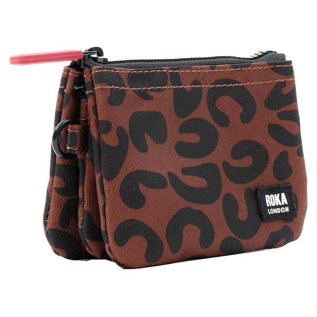 Roka Carnaby Small Recycled Canvas Wallet - Scarlet Leopard - Image 3