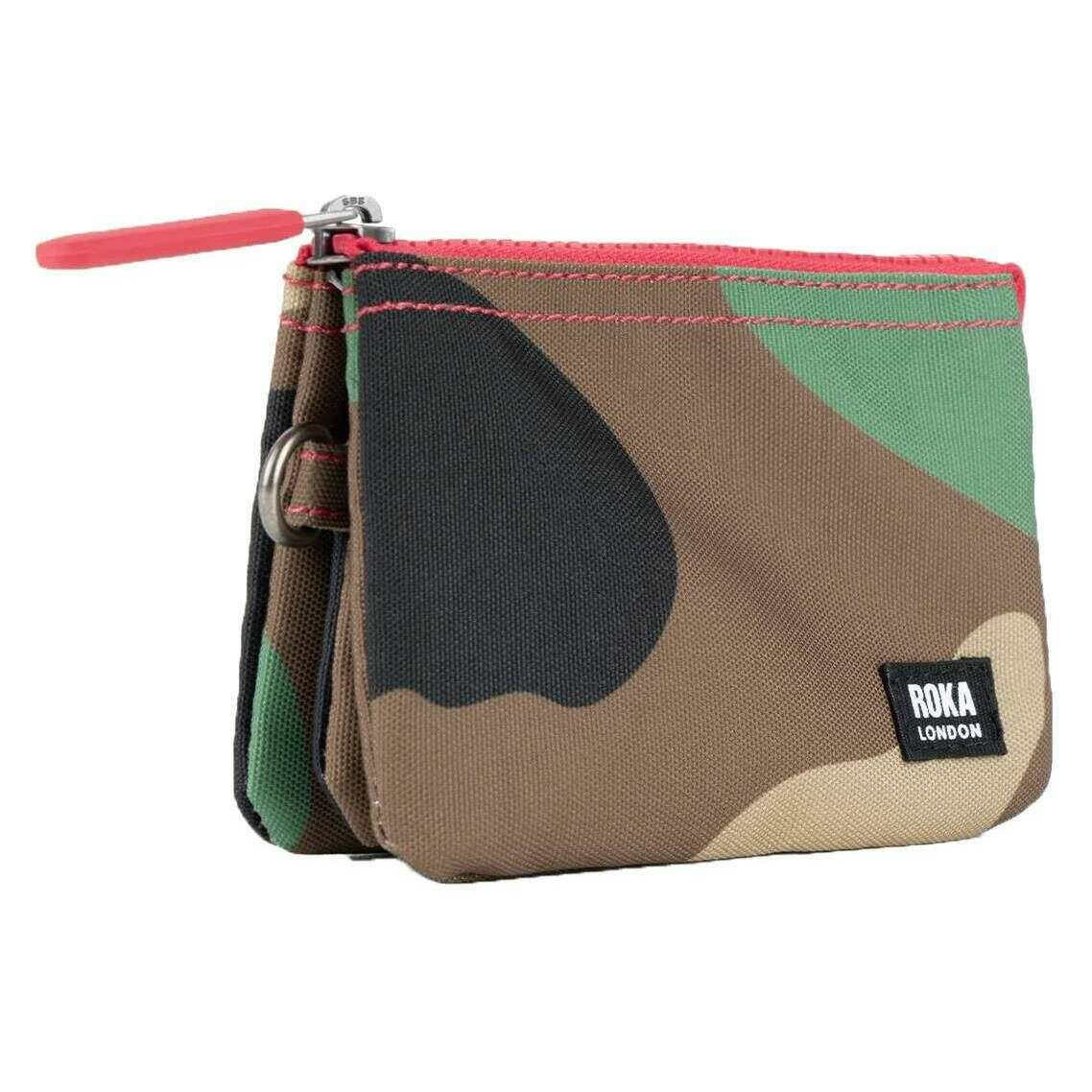 Roka Carnaby Small Recycled Canvas Wallet - Vintage Camo Green - Image 3