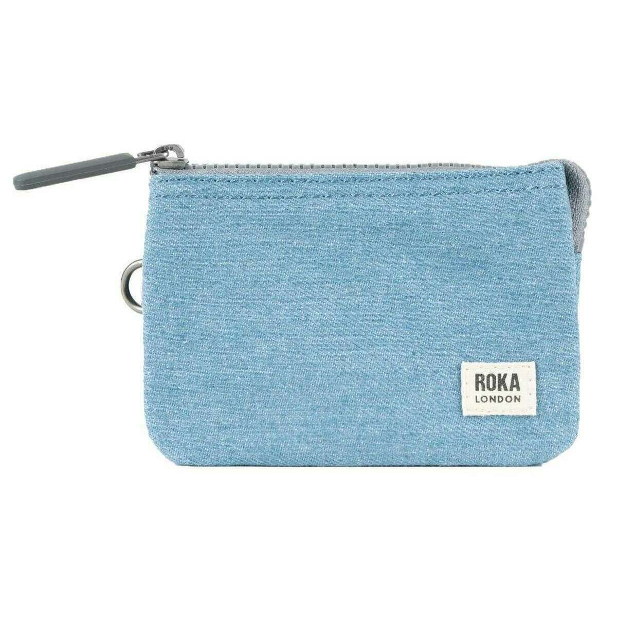 Roka Carnaby Small Recycled Cotton Wallet - Light Denim Blue