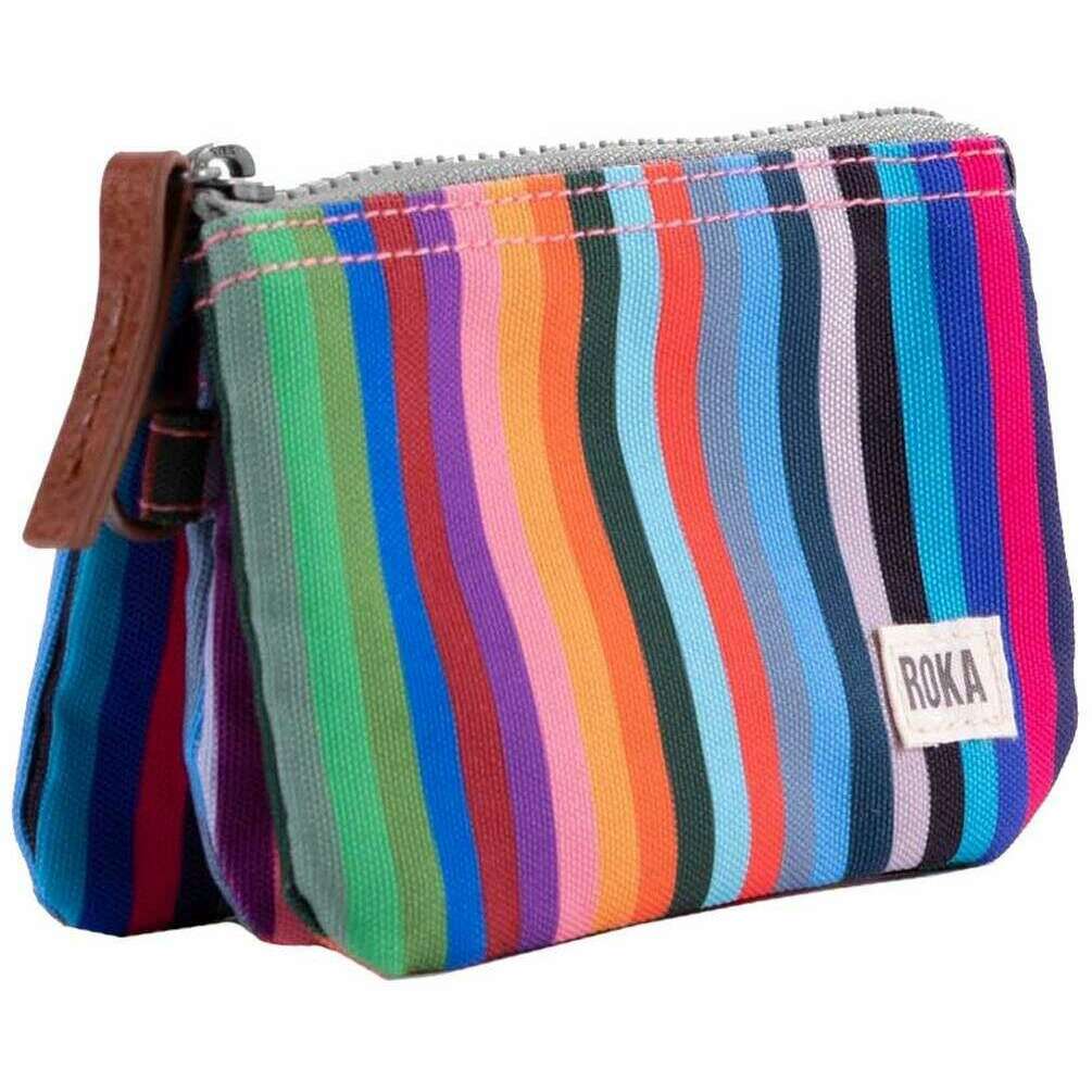 Roka Carnaby Small Sustainable Canvas Striped Wallet - Multi-colour - Image 4