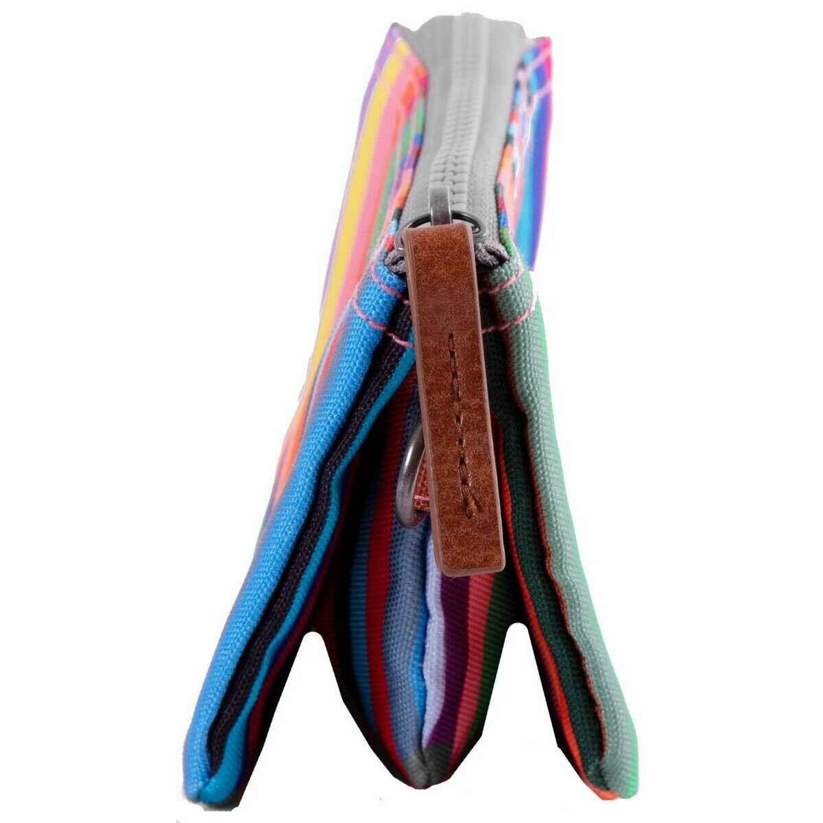 Roka Carnaby Small Sustainable Canvas Striped Wallet - Multi-colour - Image 5