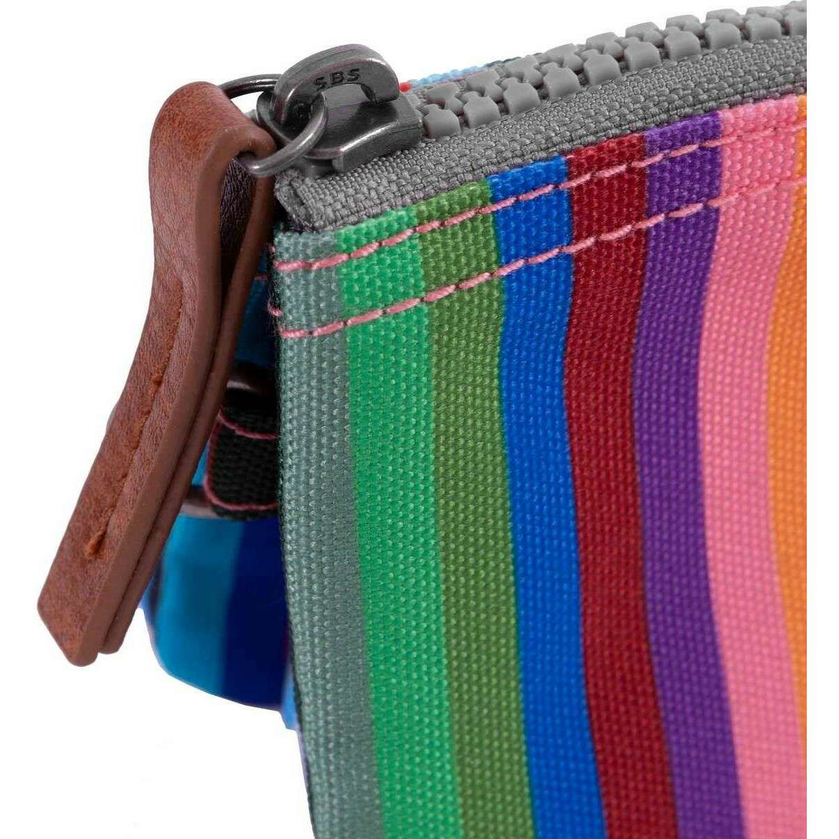 Roka Carnaby Small Sustainable Canvas Striped Wallet - Multi-colour - Image 7