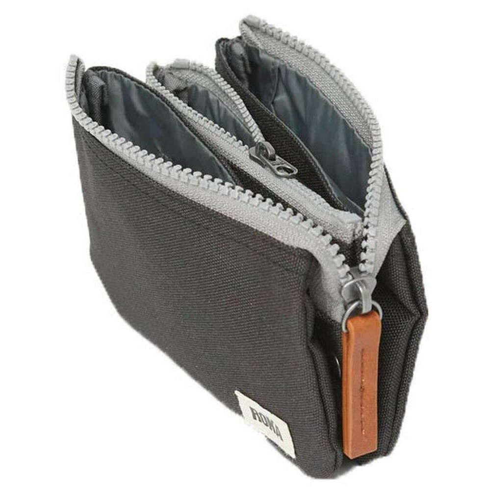 Roka Carnaby Small Sustainable Canvas Wallet - Ash Grey - Image 6