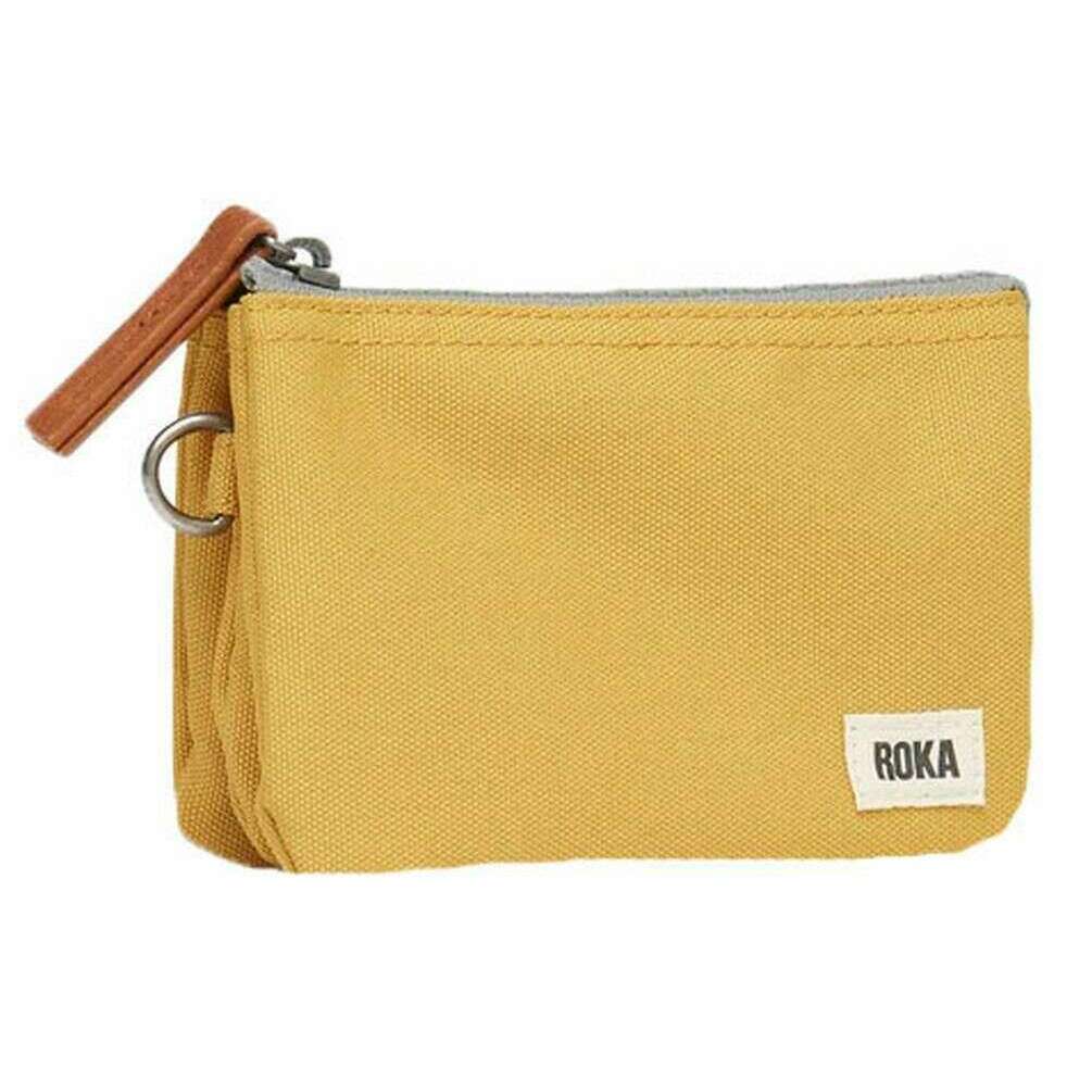 Roka Carnaby Small Sustainable Canvas Wallet - Flax Yellow - Image 3