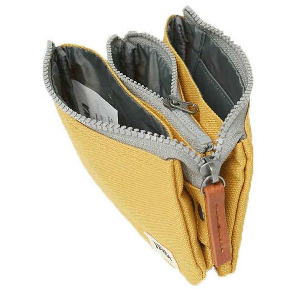 Roka Carnaby Small Sustainable Canvas Wallet - Flax Yellow - Image 6