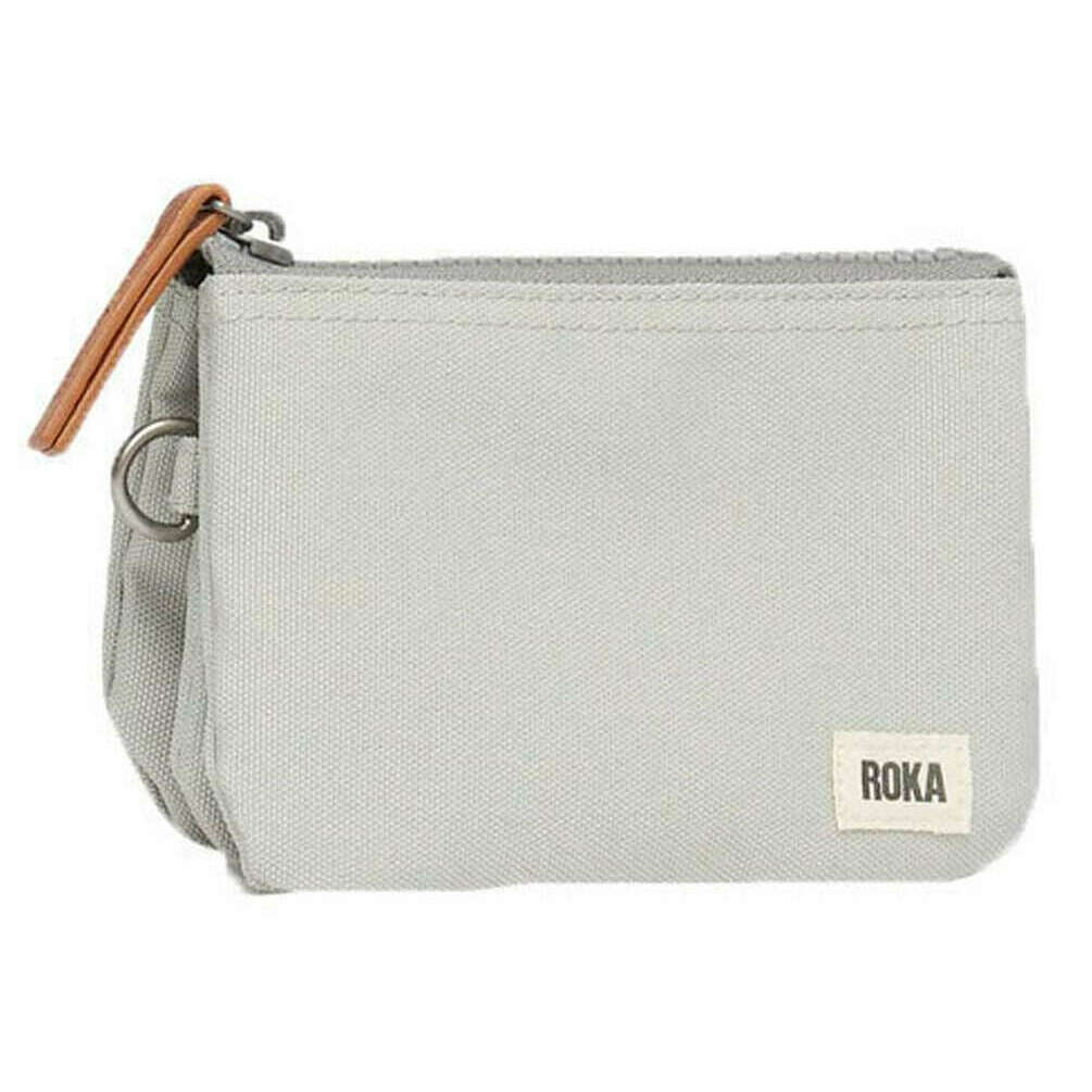 Roka Carnaby Small Sustainable Canvas Wallet - Mist Grey - Image 3