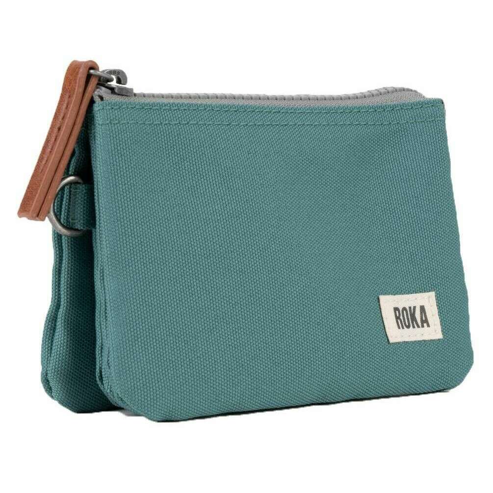 Roka Carnaby Small Sustainable Canvas Wallet - Sage Green - Image 3