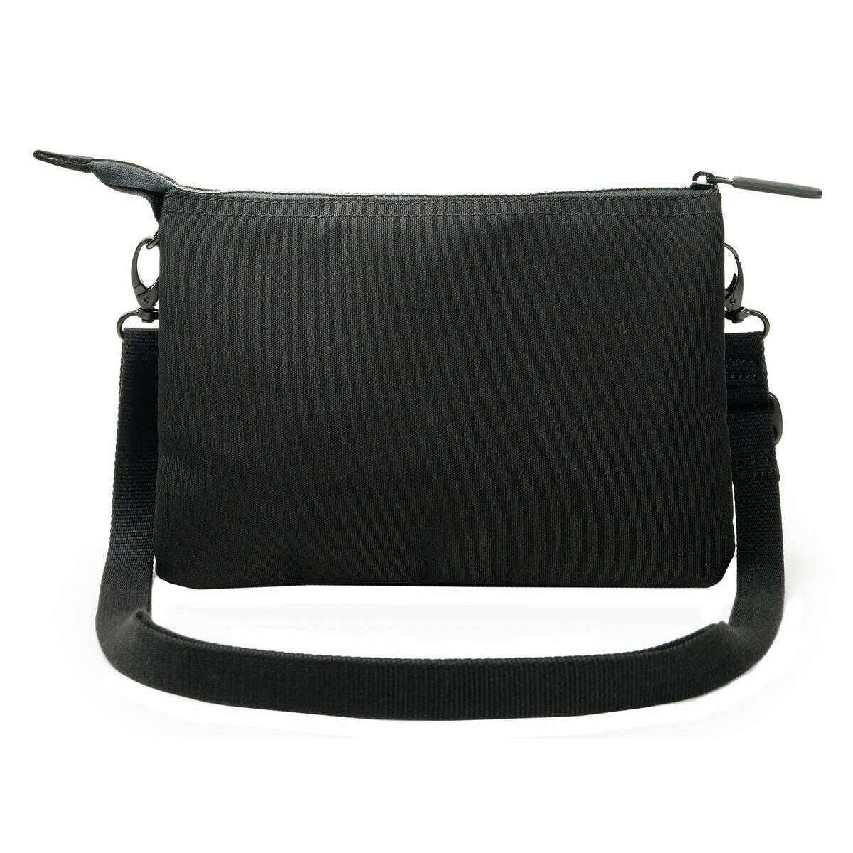 Roka Carnaby XL All Black Recycled Canvas Crossbody Bag - Ash Black - Image 2
