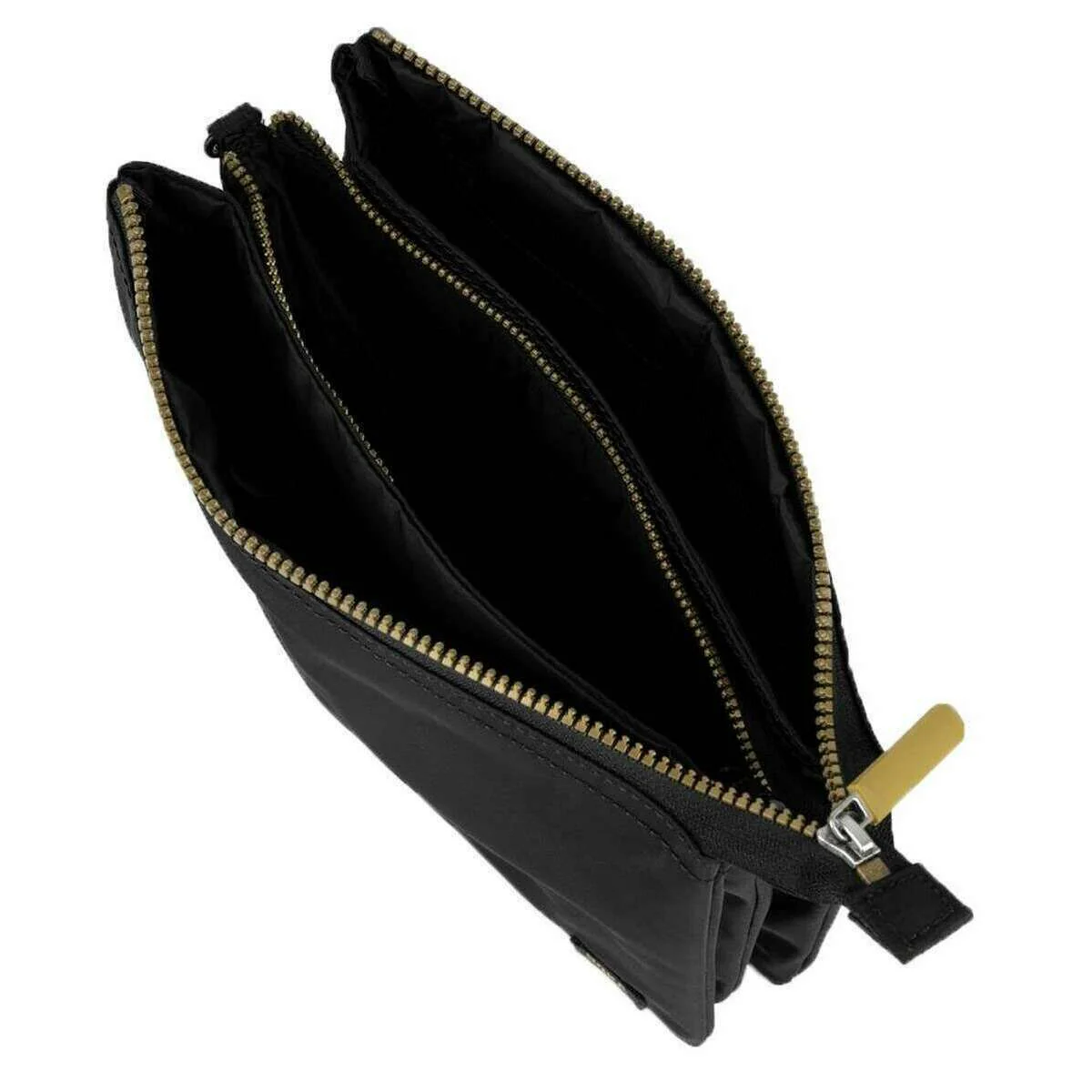 Roka Carnaby XL Gold Label Recycled Nylon Crossbody Bag - Black/Gold - Image 4