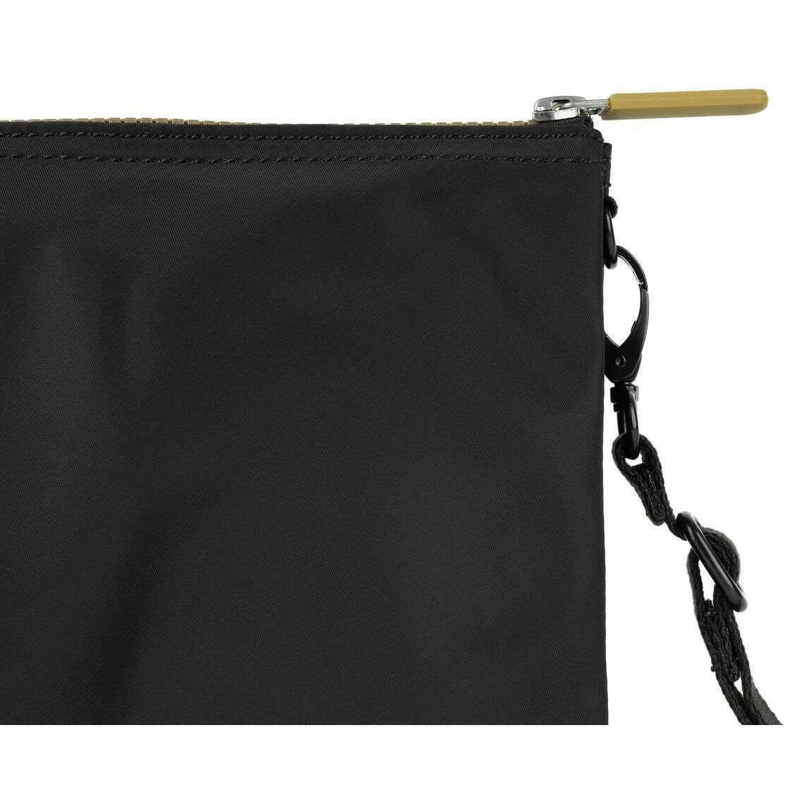 Roka Carnaby XL Gold Label Recycled Nylon Crossbody Bag - Black/Gold - Image 7