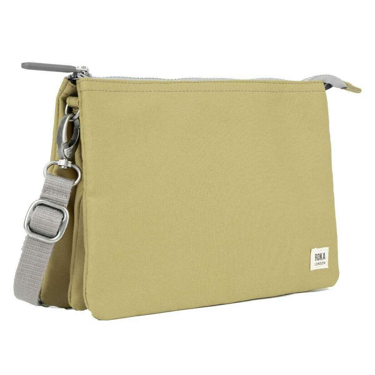 Roka Carnaby XL Recycled Canvas Cross Body Bag - Khaki Green - Image 3