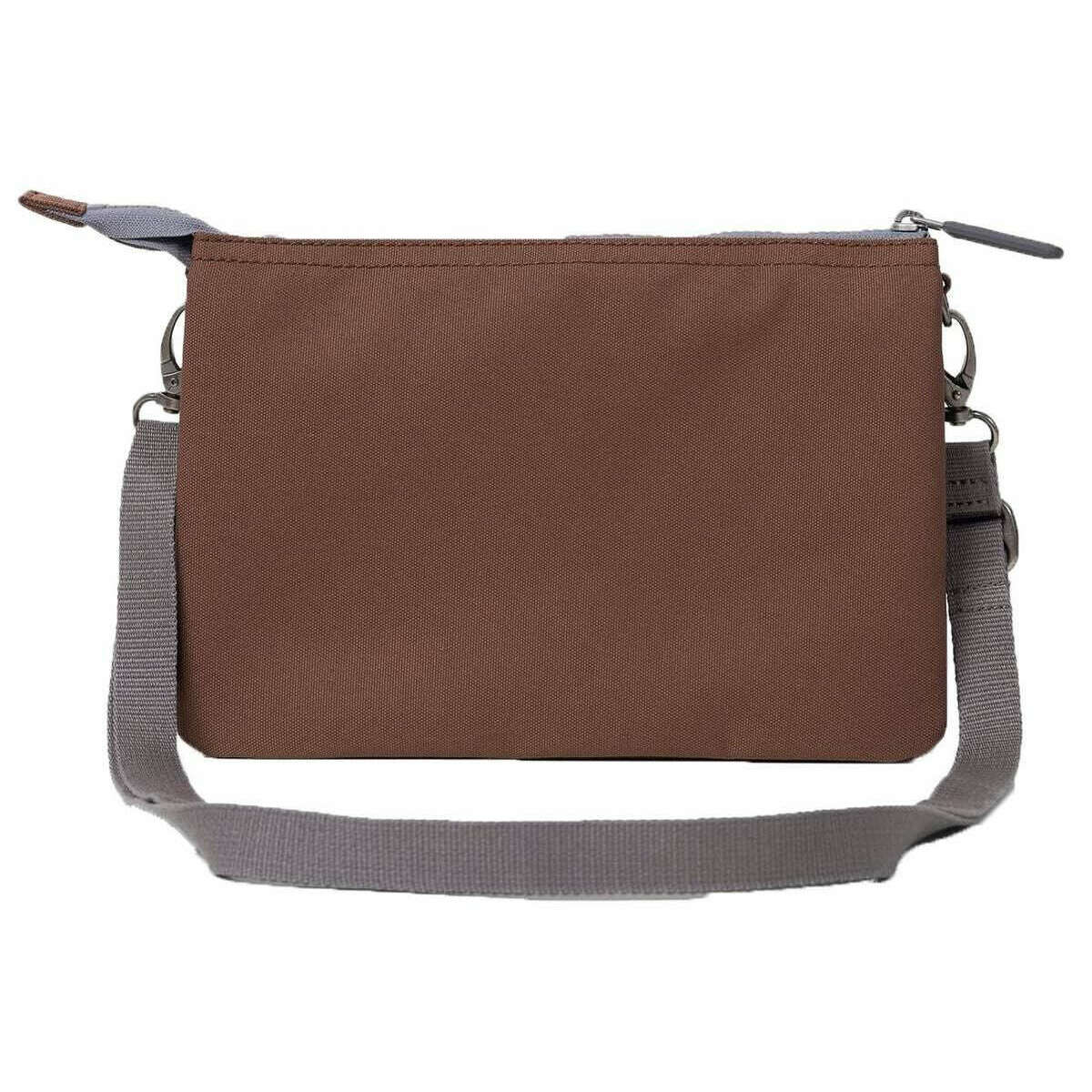Roka Carnaby XL Recycled Canvas Crossbody Bag - Coco Brown - Image 2