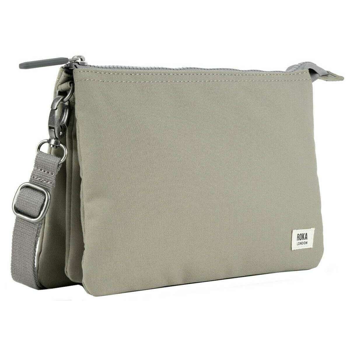 Roka Carnaby XL Recycled Canvas Crossbody Bag - Coriander Grey - Image 3