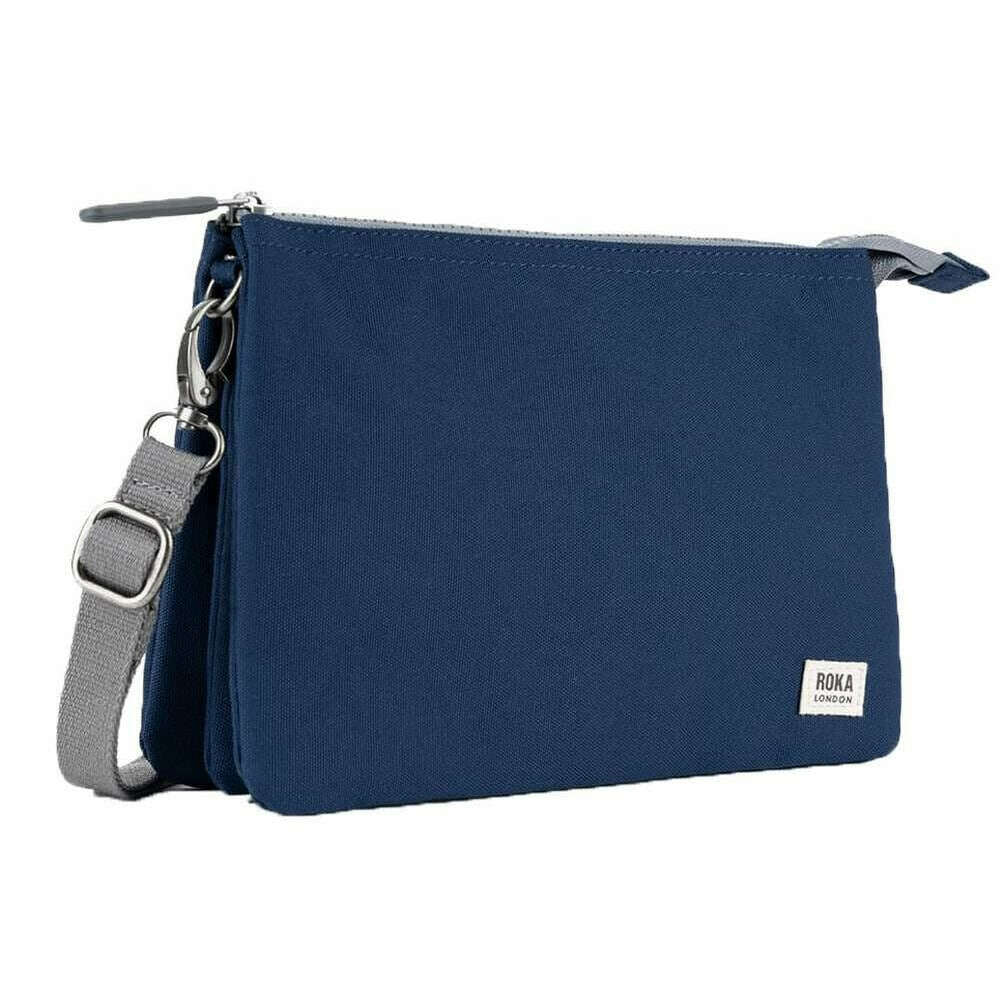 Roka Carnaby XL Recycled Canvas Crossbody Bag - Crisp Blue - Image 3