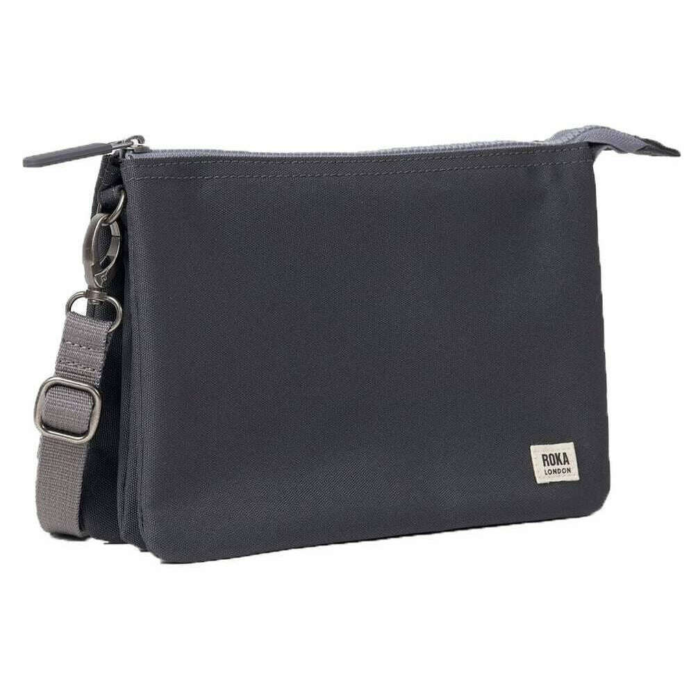 Roka Carnaby XL Recycled Canvas Crossbody Bag - Faded Black - Image 3