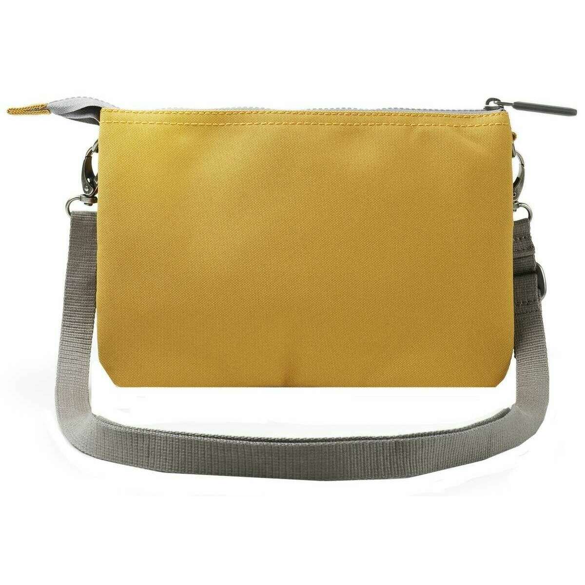Roka Carnaby XL Recycled Canvas Crossbody Bag - Flax Yellow - Image 2
