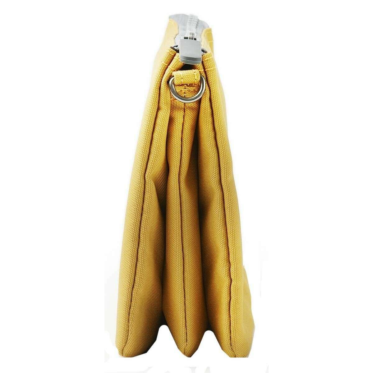 Roka Carnaby XL Recycled Canvas Crossbody Bag - Flax Yellow - Image 4