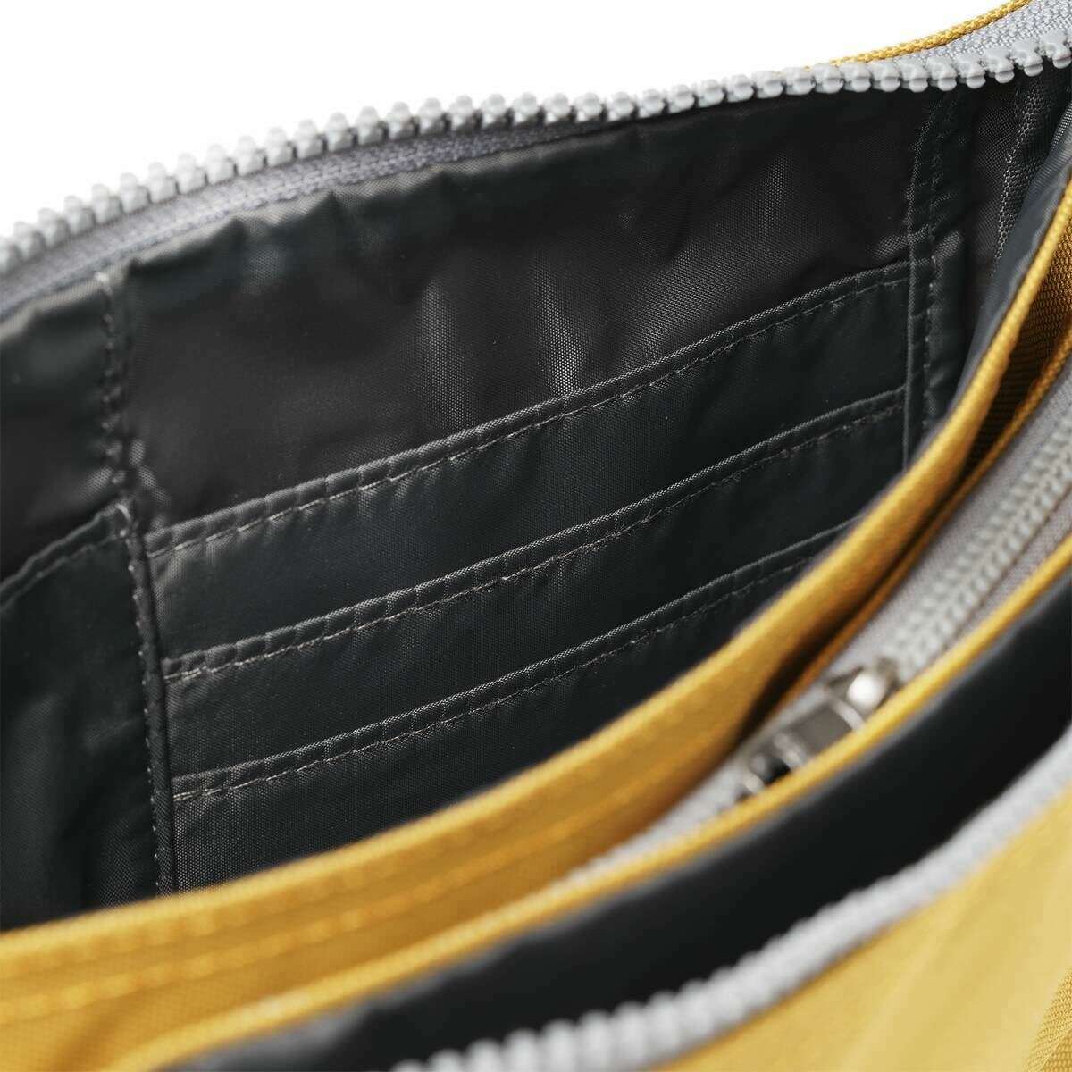 Roka Carnaby XL Recycled Canvas Crossbody Bag - Flax Yellow - Image 6