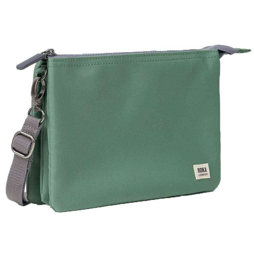 Roka Carnaby XL Recycled Canvas Crossbody Bag - Frost Green - Image 3