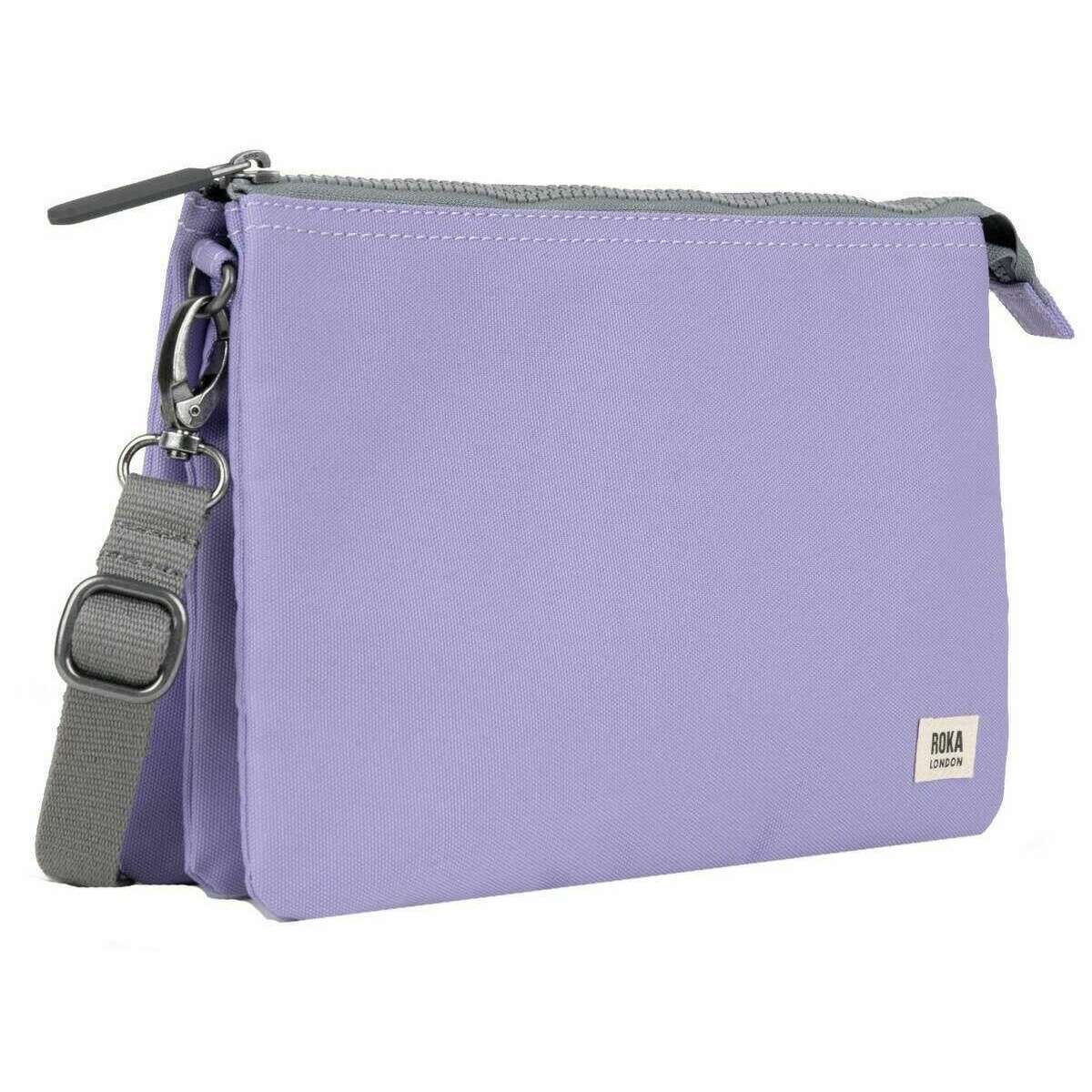 Roka Carnaby XL Recycled Canvas Crossbody Bag - Lavender - Image 3