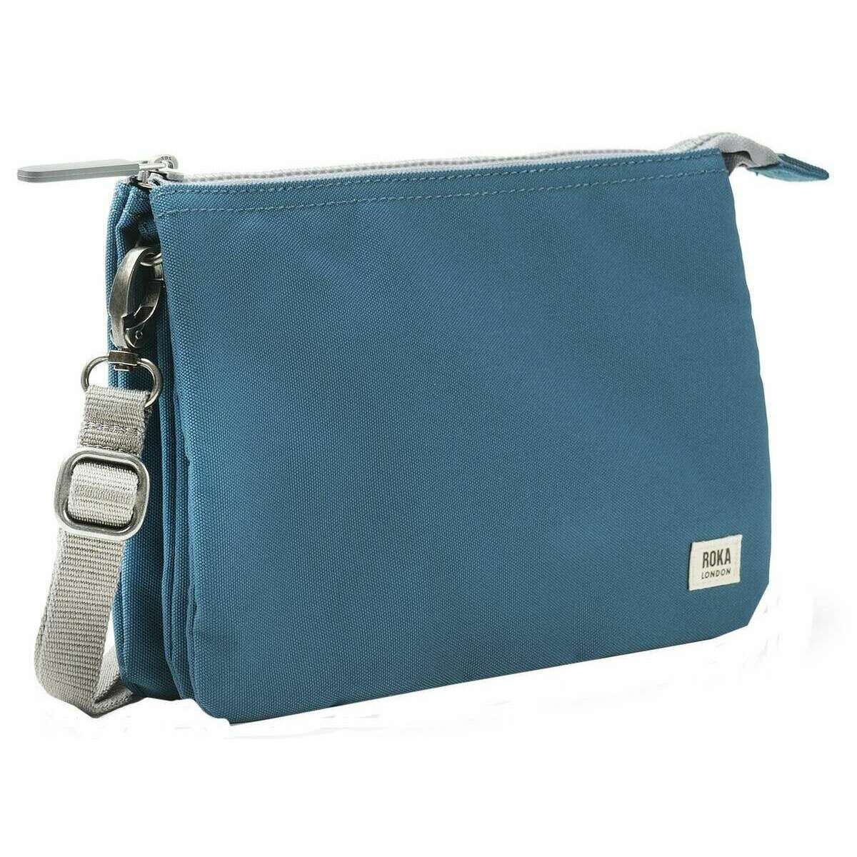 Roka Carnaby XL Recycled Canvas Crossbody Bag - Marine Blue - Image 3