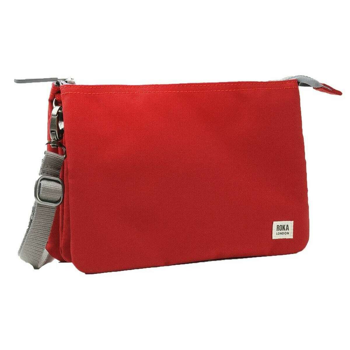 Roka Carnaby XL Recycled Canvas Crossbody Bag - Mars Red - Image 3