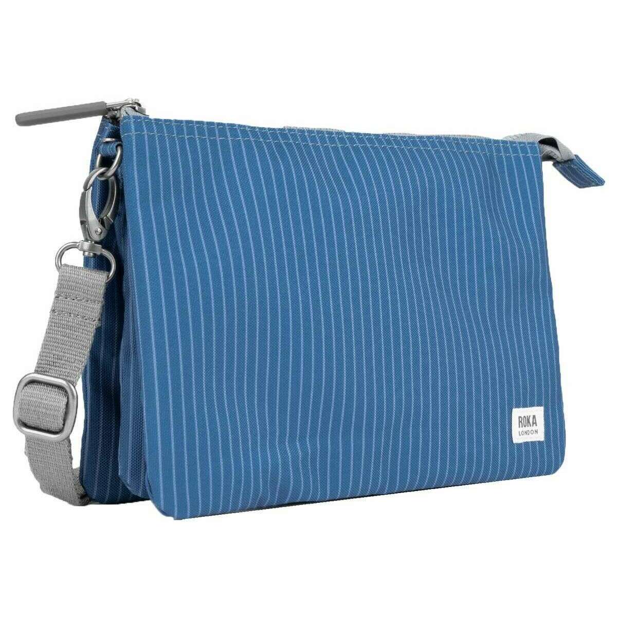 Roka Carnaby XL Recycled Canvas Crossbody Bag - Medium Wash Denim Blue - Image 3