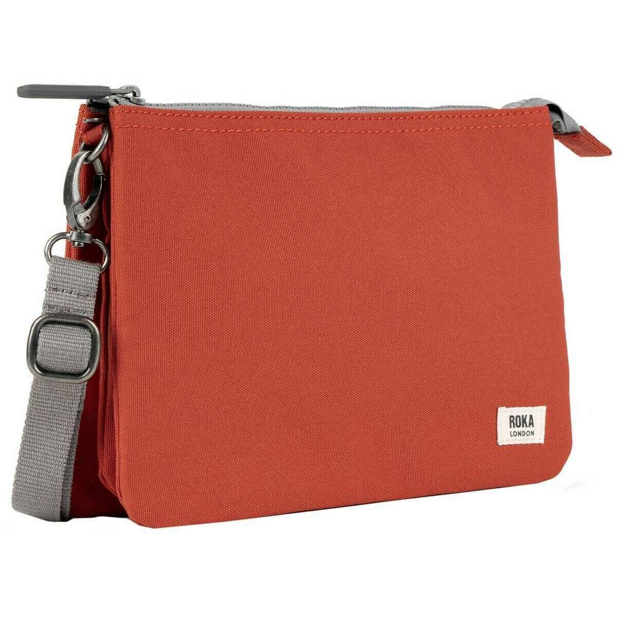 Roka Carnaby XL Recycled Canvas Crossbody Bag - Rooibos Orange - Image 3
