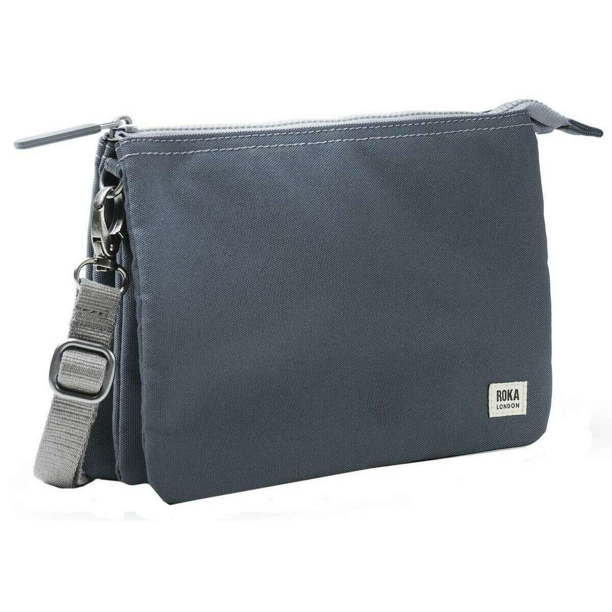 Roka Carnaby XL Recycled Canvas Crossbody Bag - Smoke Grey - Image 3