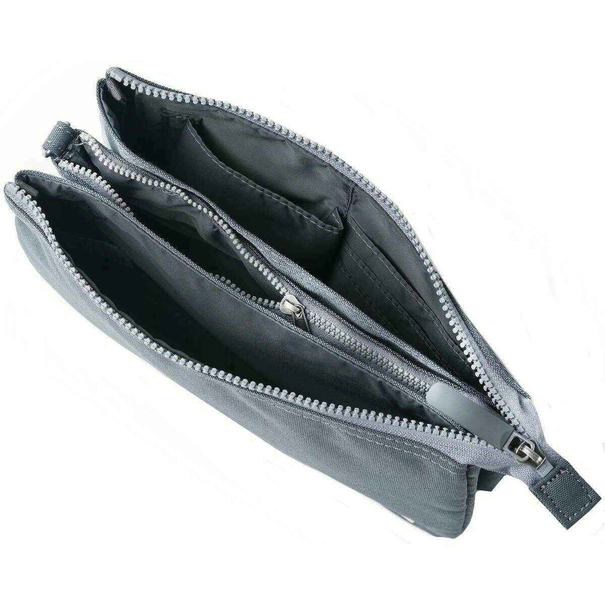 Roka Carnaby XL Recycled Canvas Crossbody Bag - Smoke Grey - Image 5