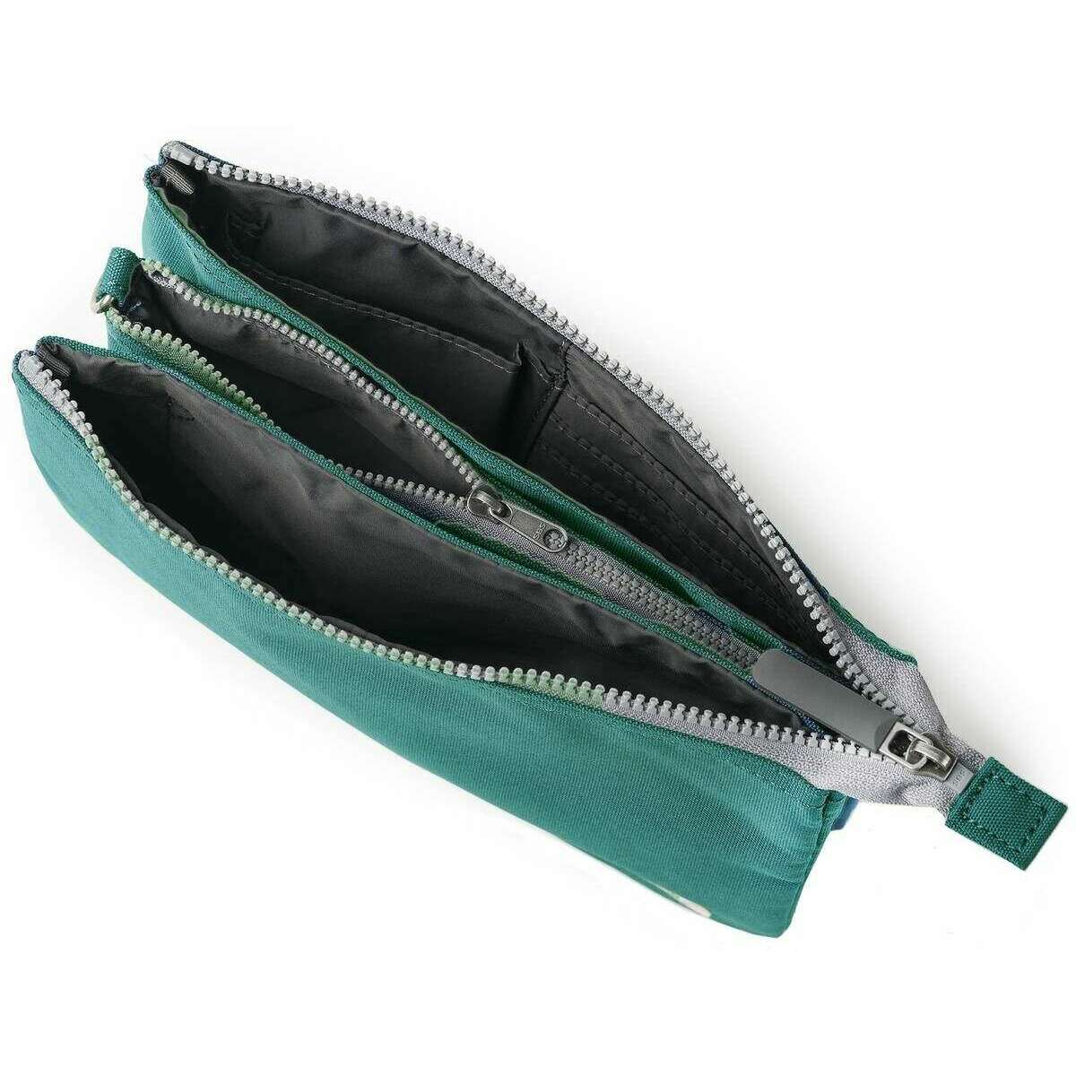 Roka Carnaby XL Recycled Canvas Crossbody Bag - Teal Blue - Image 5