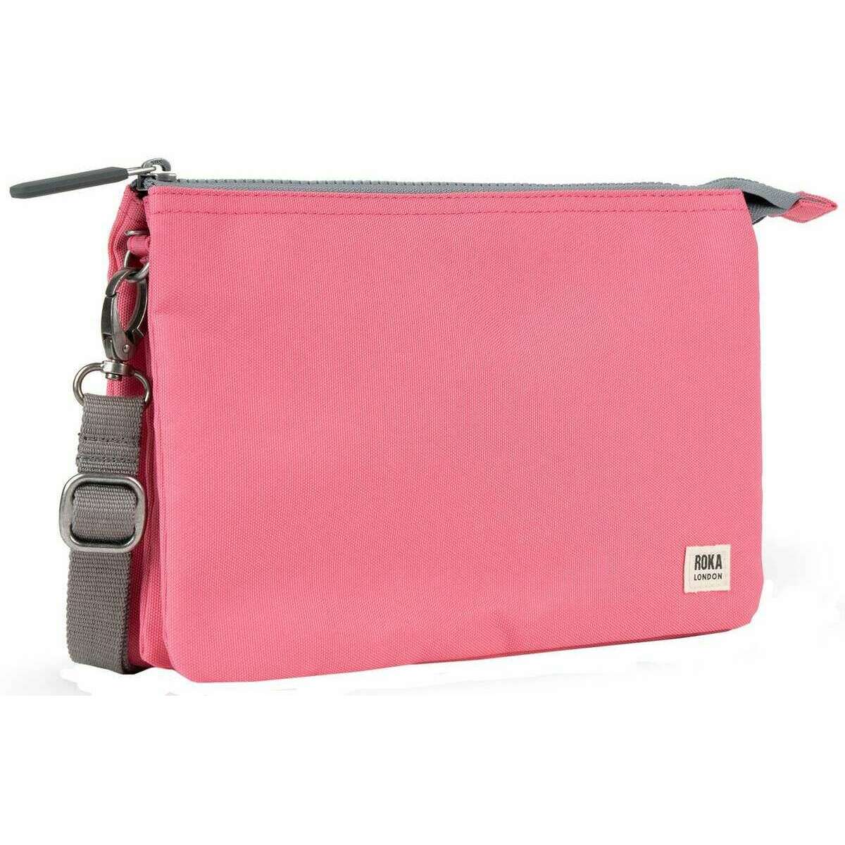 Roka Carnaby XL Recycled Canvas Crossbody Bag - Tulip Pink - Image 3