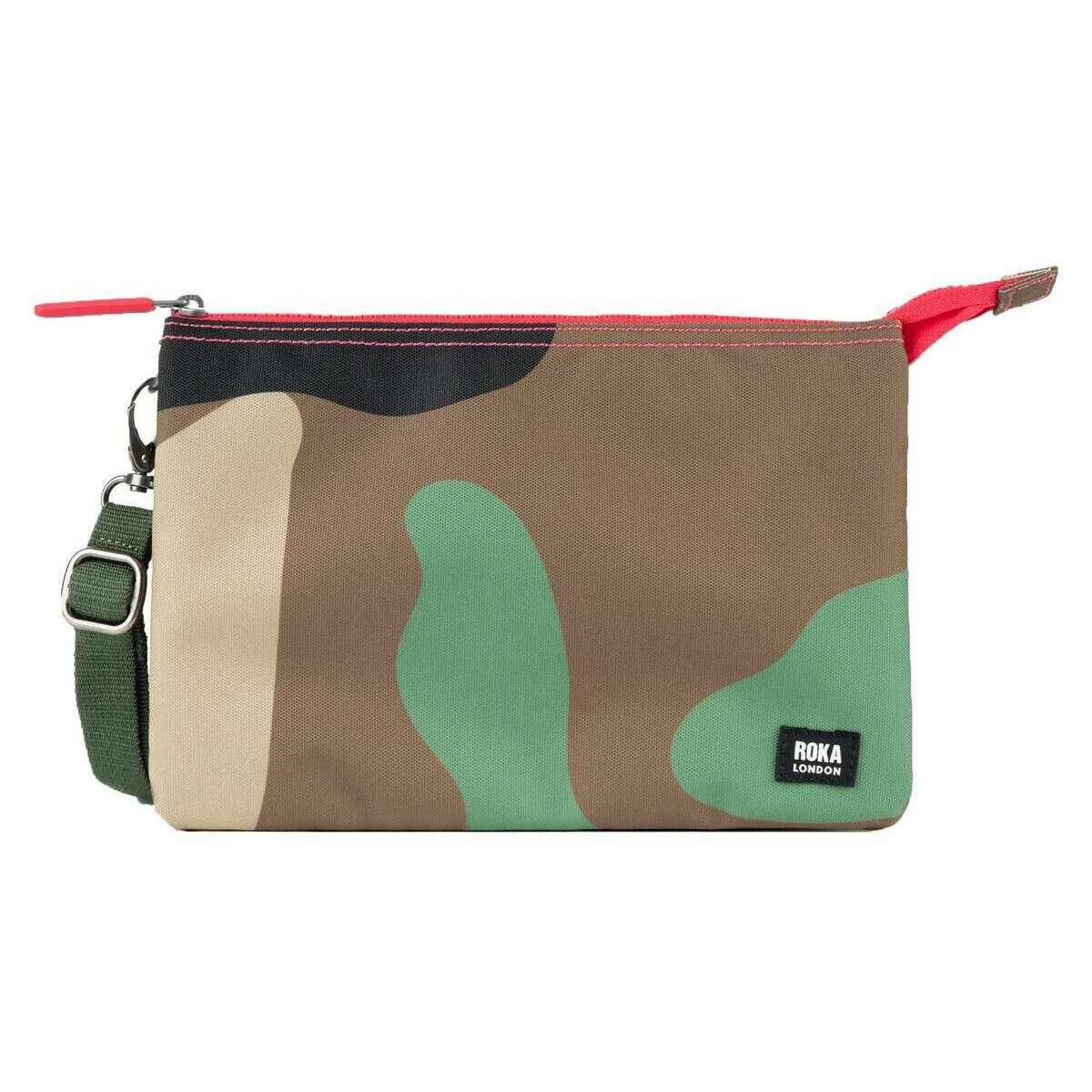 Roka Carnaby XL Recycled Canvas Crossbody Bag - Vintage Camo Green