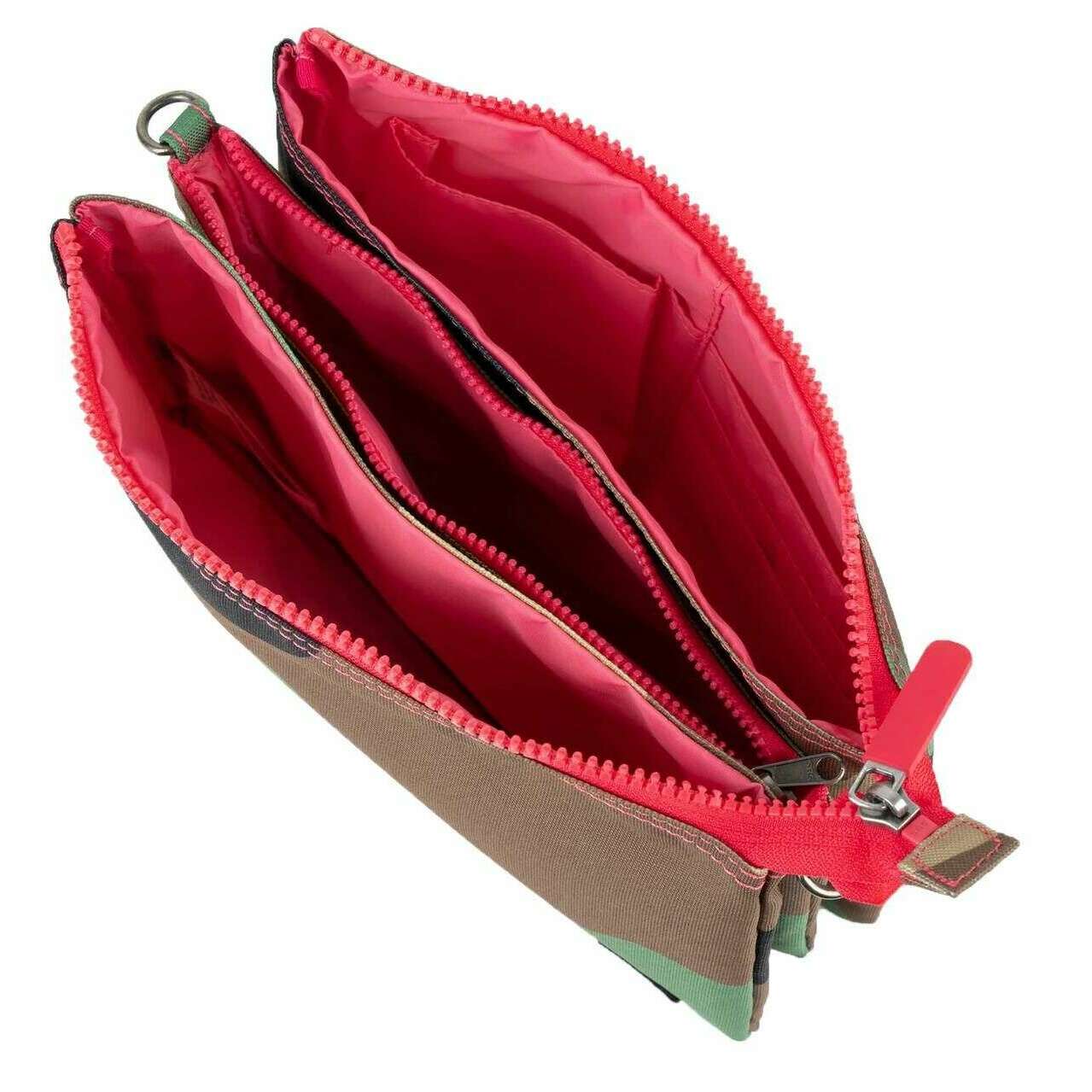 Roka Carnaby XL Recycled Canvas Crossbody Bag - Vintage Camo Green - Image 5