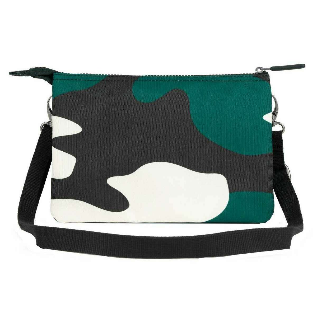 Roka Carnaby XL Urban Rose Camo Recycled Canvas Crossbody Bag - Green/White/Black - Image 2