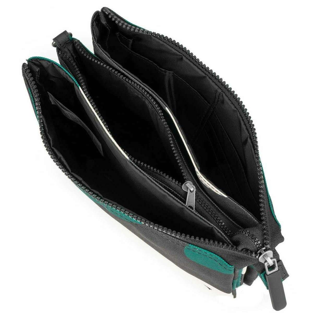 Roka Carnaby XL Urban Rose Camo Recycled Canvas Crossbody Bag - Green/White/Black - Image 4