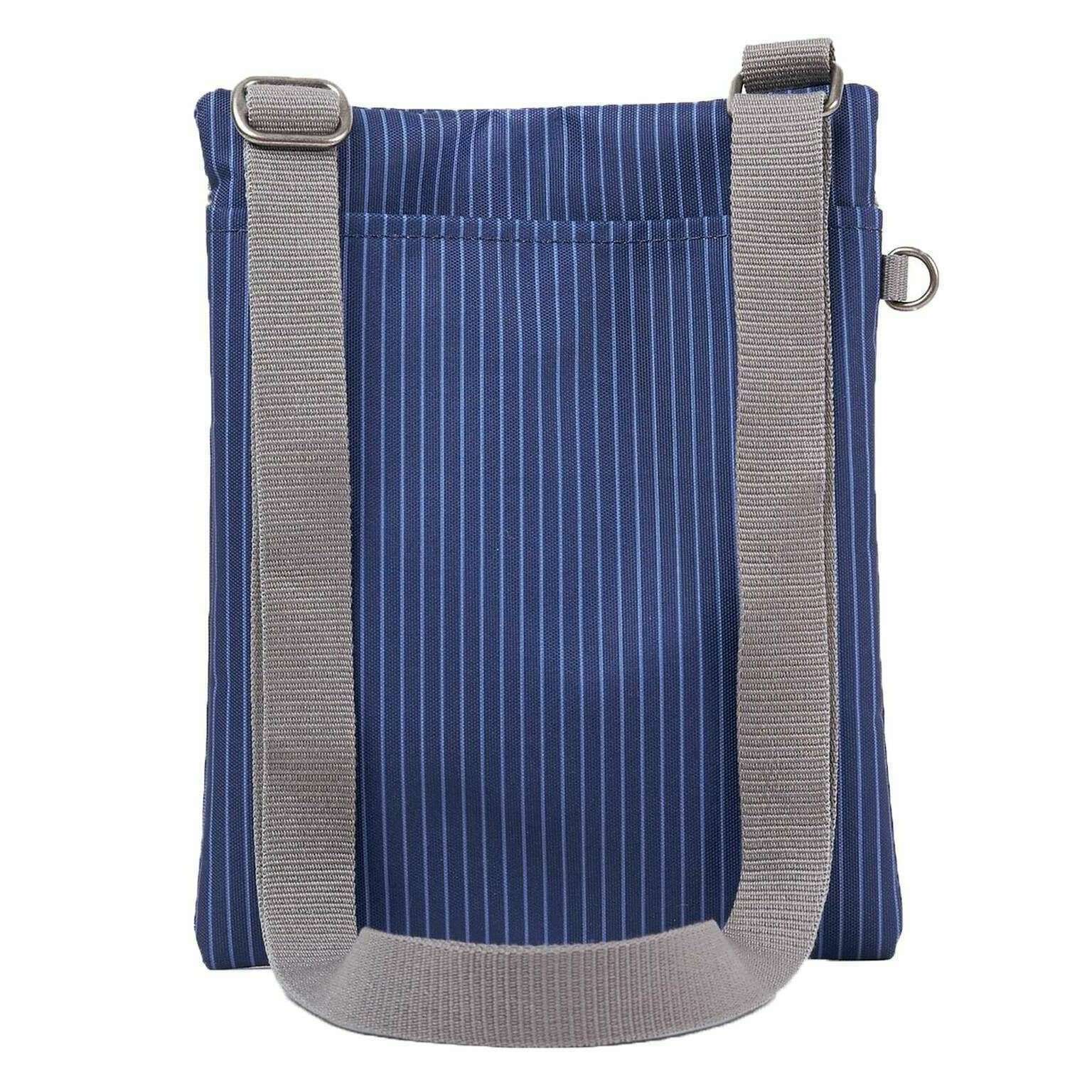Roka Chelsea B Medium Recycled Canvas Sling Bag - Dark Denim Pinstripe Blue - Image 2