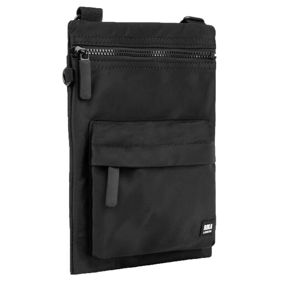 Roka Chelsea B Medium Recycled Nylon Sling Bag - All Black - Image 3