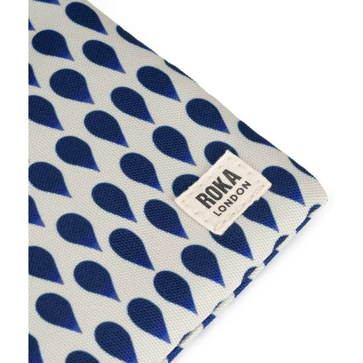 Roka Chelsea Denim Rain Recycled Canvas Sling Bag - Blue/White - Image 6