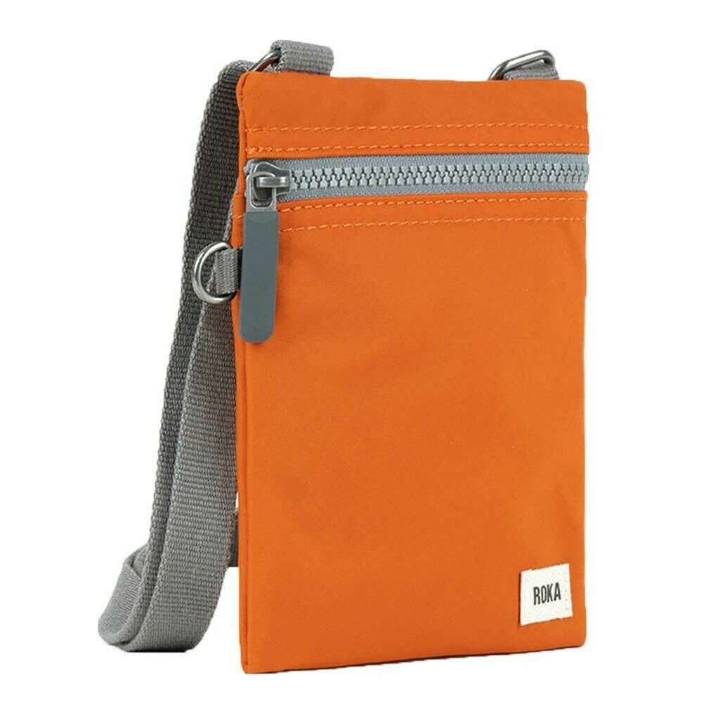 Roka Chelsea Sustainable Nylon Pocket Sling Bag - Burnt Orange - Image 3