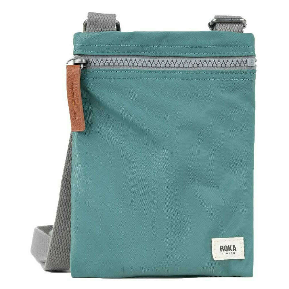 Roka Chelsea Sustainable Nylon Pocket Sling Bag - Sage Green